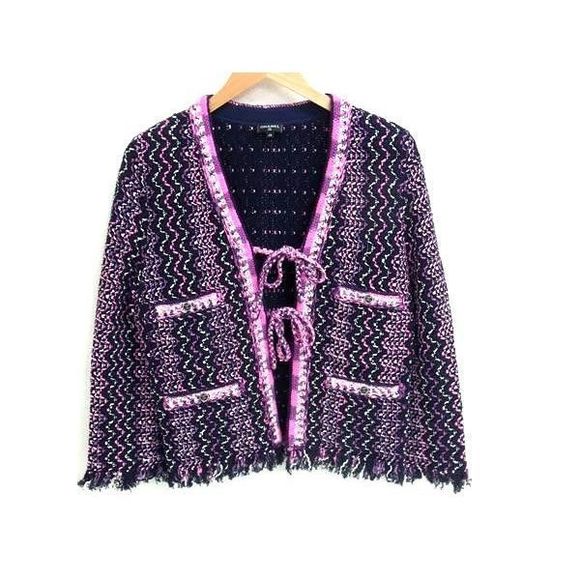 Chanel 21P P70494 Coco Mark Tweed Setup Cardigan Skirt 38 Clothing - Picture 2 of 10